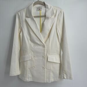 Ynonyme Womens Blazer‎ Size S Double Breasted Structured Minimalist Quiet Luxury